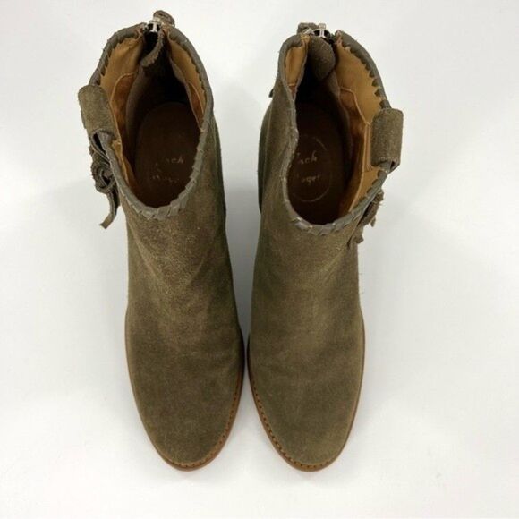 Jack Rogers Greer Boho Suede Ankle Booties Olive Size 8 - Picture 6 of 16